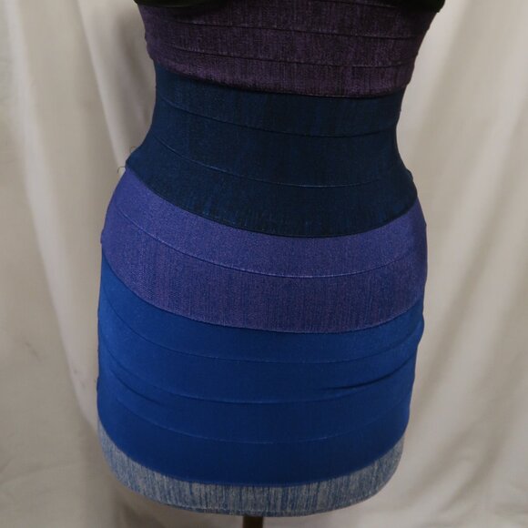 Strapless Colorblock Bandage Dress - Picture 3 of 7